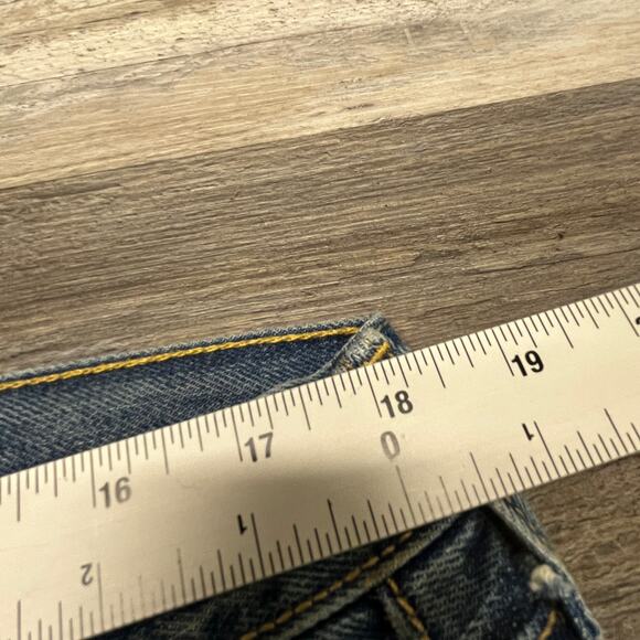 Levis 501 Mid Wash Blue Mens 36x32 Button Fly Straight Leg Denim Jeans Red Tab - Picture 6 of 16